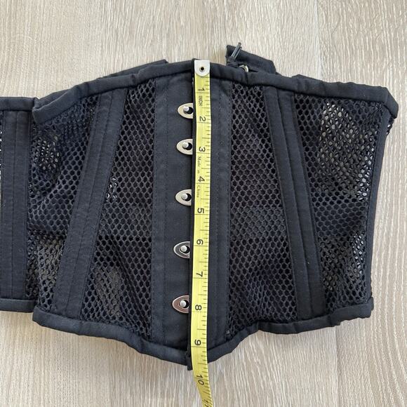 Alter Ego Lace Up Black Corset Waist Undercut Trainer Boned Mesh - Picture 11 of 11